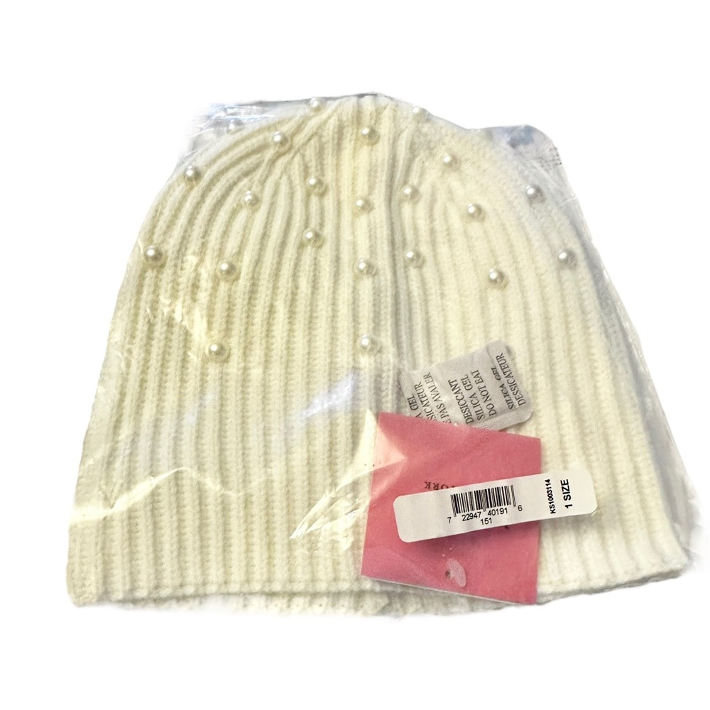 NWT Kate Spade Diamante Beanie - off white